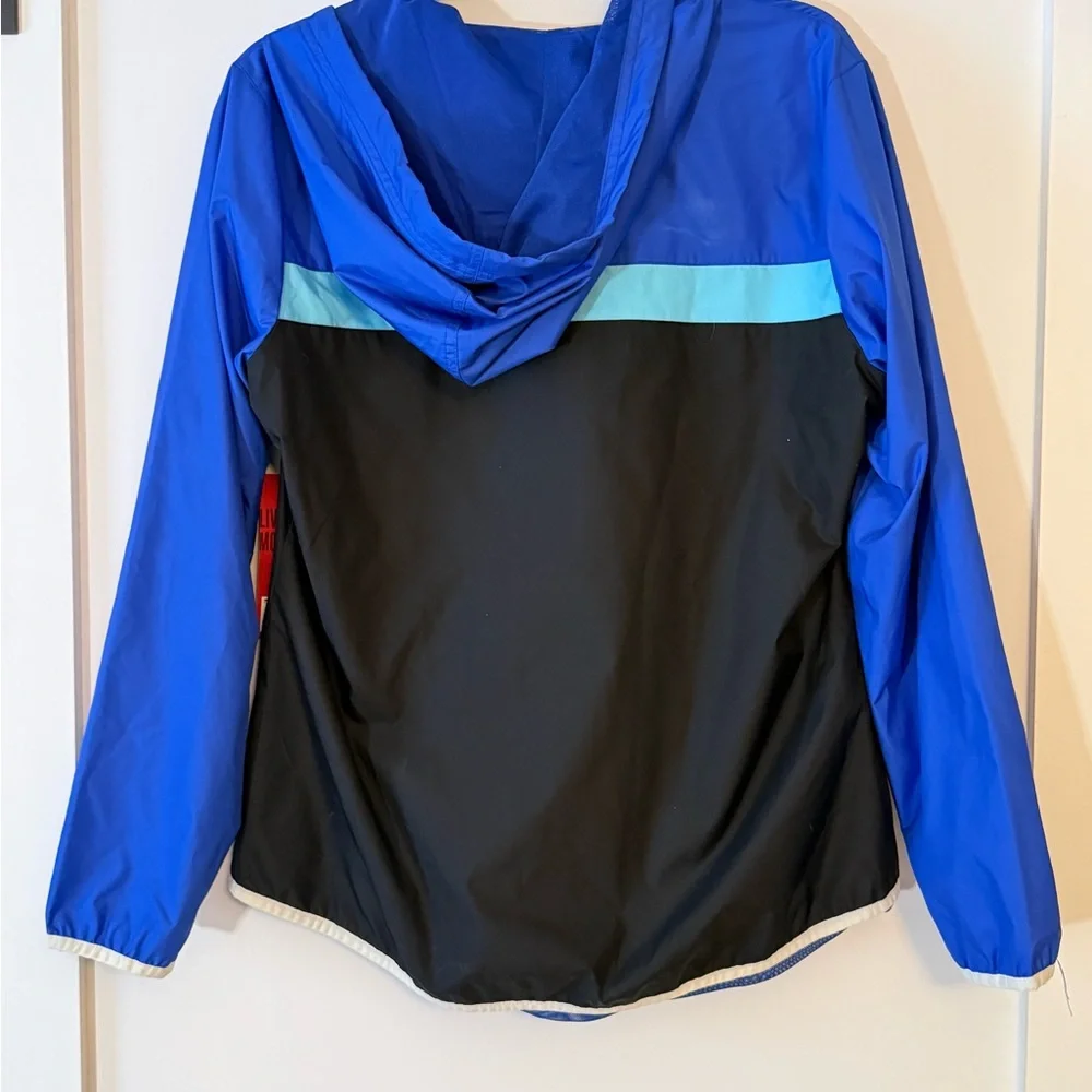 Fila Blue and Black Women's Zip Windbreaker Jacket, NWT